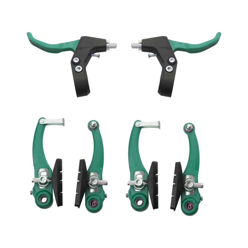 Freio V. Brake De Nylon Completo Com Cabos P/bikes - Verde - Imagem 2