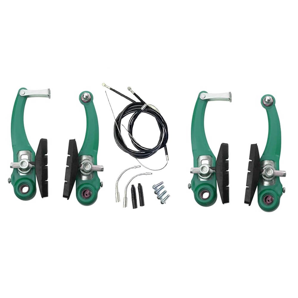 Freio V. Brake De Nylon Completo Com Cabos P/bikes - Verde - Imagem 3
