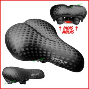 Selim Bike Confortavel Duas Molas Largo Unissex GTS - Preto - Preto