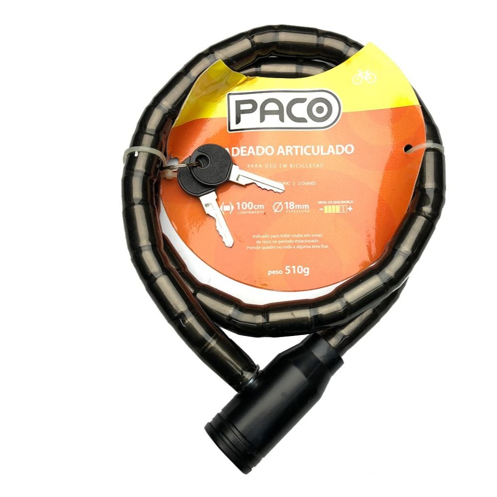 Cadeado Anti Furto Articulado Bicicleta Moto Paco