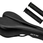 Selim Banco Bike Mtb Vazado Gts Tec + Manopla - Preto