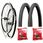 Par De Roda Aero 26x1.9 + 2 Pneus + Câmaras