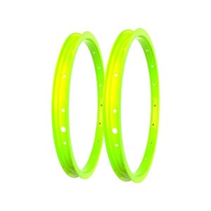 Par de Aros 20 Jante V-Brake 36F Infantil Alumínio Colorido - Verde Neon