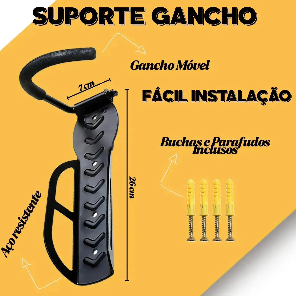 Suporte Bicicleta Vertical Suporte Gancho Suporte Bike Parede - Imagem 3
