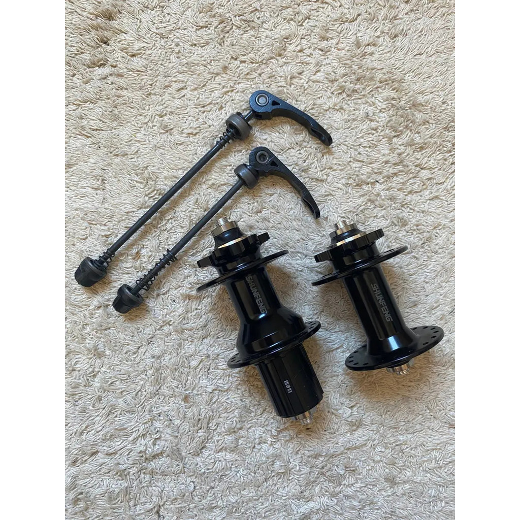 Par De Cubo K7 Bike Barulhento Shufeng Alumínio 36 Furos Cor Preto - Imagem 2